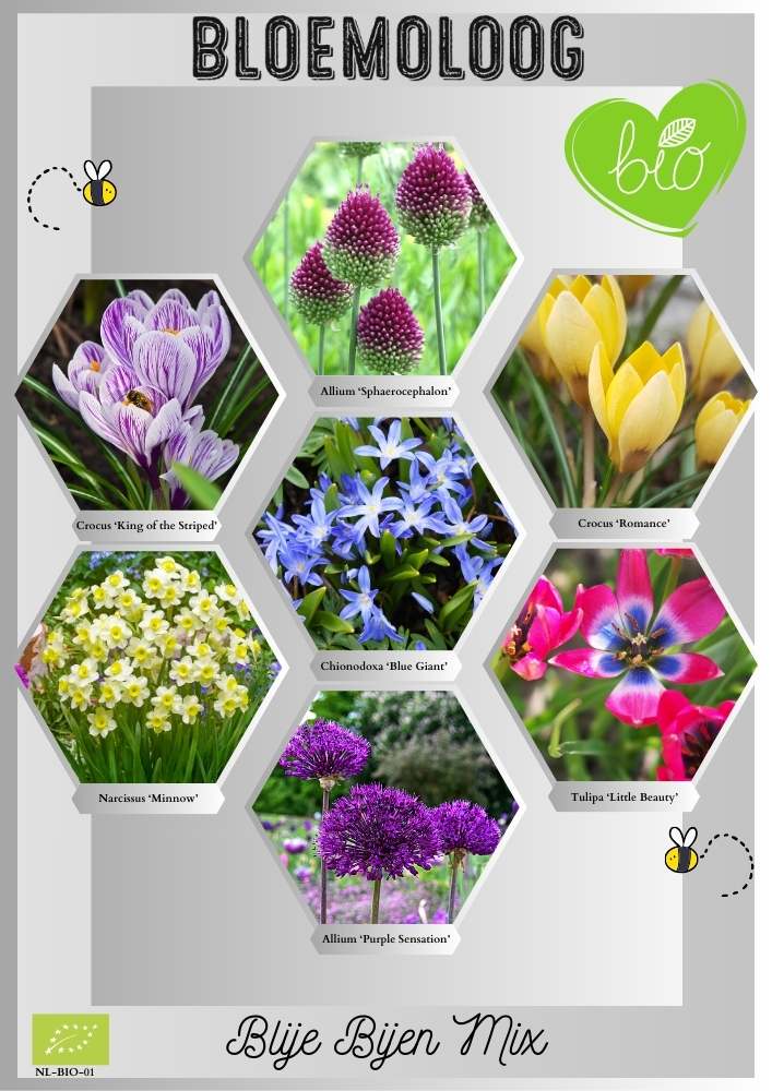 Bio Blije Bijen mix | 100 stuks | Bloemoloog