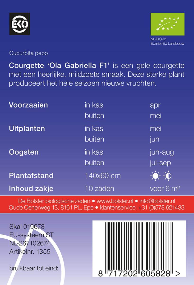 Courgette "Ola Gabriella F1" De Bolster