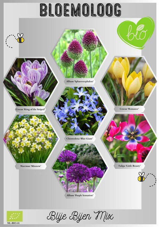 Bio Blije Bijen mix | 100 stuks | Bloemoloog